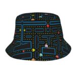 Bucket Hat Retro Video Game Pattern Summer Sun Hat for Travel Beach Golf Fishing – Fashion Packable Fun Outdoor Fisherman Boonie Hat for Men and…
