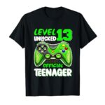 Level 13 Unlocked Official Teenager 13th Birthday Gamer T-Shirt