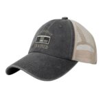 YVNUM Vintage Washed Cotton Mesh Cap Classically Trained Retro Video Games Baseball Cap Adjustable Dad Hat Trucker Hat,Black