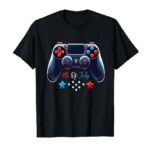 Gamer Video Gaming 4th Of July Men Boys American Flag T-Shirt