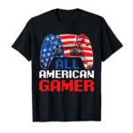 All American Gamer Shirts, Patriotic Video Games July Fourth T-Shirt