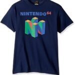Nintendo Men’s N64 Logo T-Shirt, Medium, Navy