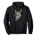 Gamer Skeleton Rock Concert Hand Pullover Hoodie