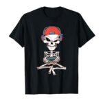 Funny Skeleton Skull Video Gamer Halloween Outfit Men Boys T-Shirt