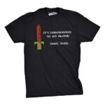 Mens Its Dangerous to Go Alone Take This Funny Nerdy Vintage Video Game T Shirt Mens Funny T Shirts Gamer T Shirt for Men Funny…
