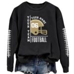Personalized Football Shirts for Women, Football Number Shirt, Football Mom Shirt, Personalized Football Senior Mom Shirt, Gift for Football Lover, Game Day Shirt, Football Mom…