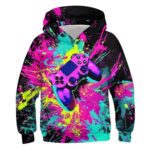 uideazone Boys Hoodies for Gamer Gift Kids Girls Funny Console Gaming Hooded Sweatshirt with Big Pocket 12-13 Years