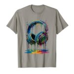 Gamer Headphones Paint Splash Music Lover DJ T-Shirt