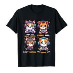 Gamer Cat Funny Gaming Video Games Pew Boys Girls Kids Teens T-Shirt