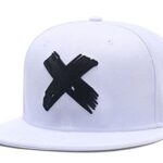 Quanhaigou Embroidered X Snapback Hats for Men and Women Adjustable Hip Hop Boy Baseball Cap White
