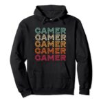 Funny Gamer Retro Vintage Gamer Pullover Hoodie