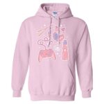 Cute Gamer Girl Icons Hoodie Sweatshirt Unisex X-Large Pink