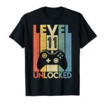 Level 11 Unlocked Shirt Funny Video Gamer 11th Birthday Gift T-Shirt