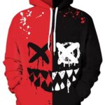 Aueoero 3D Print Hoodies for Teen Boys Pullover Hoodie Sweatshirt for Birthday Gift (US, Alpha, Large, X-Large, Regular, Regular, Red Black)