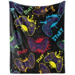 Gaming Blanket Boys Girls Gamer Blankets Boys at WorkTravel Soft Gamer Blanket Fleece Cozy Video GameBlankets Gifts for The Ultimate Gamer for Kids Teens SonHusbands…