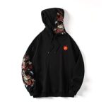 Niepce Inc Streetwear Men’s Dragon Embroidered Heavyweight Graphic Hoodies (black-dragon, Large)