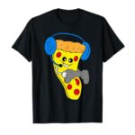 Funny Gamer Shirt For Men Boys Kids Teen Pizza Video Gaming T-Shirt