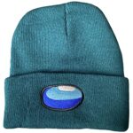 BTC Video Game Among Us Impostor Fashion Trend Classic Winter Warm Knit Hat Beanie Cap for Children Adults Adolescents Cap (Visor, GRN)