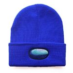 Generic BTC Video Game Amung Us Impostor Fashion Trend Classic Winter Warm Knit Hat Beanie Cap for Children Adults Adolescents Cap (Visor, Blue)