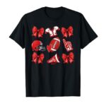 Football Mom Football Coquette Bow Game Day Women Girls Kids T-Shirt