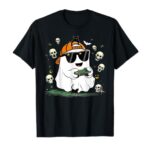 Halloween Ghost Gamer Video Gaming Boys Men Kids T-Shirt