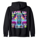 Level-Up for Gamers Nostalgic Retro Arcade Zip Hoodie