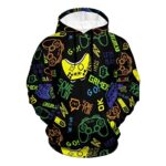 Guhothli Abstract Weapon Gamer Gaming Hoodies for Men 3D Digital Pattern Printing Long Sleeve Pullover Sweatshirts with Kanga Pocket XL Black