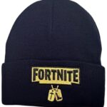 Video Game Player Fortnit Dog Tag V-Bucks Fashion Trend Classic Winter Warm Knit Hat Beanie Cap Nite Children Adults Adolescents Cap Navy Blue