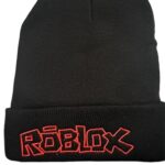 Anime Video Game Fashion Trend Classic Winter Warm Knit Hat Blox Beanie Cap Children Adults Adolescents Cap Black