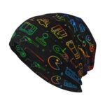 Mens Women Slouchy Beanie Winter Warm Comfortable Cozy for Game Video Gaming Pattern Cap Chunky Baggy Hat Soft Stretchy Daily Cap for Cold Weather