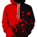 YINECO Hoodies for Men and Women-Teen Boys Pullover Hoodies Sweatshirt for Gifts Black red Galaxy Hoodies