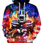Male Laides Fuzzy Hoodies Creative Blue Red Graphic for Women Men Stylish Hoody Athletes Rugby Football Pullover Jacket with Pockets 90’s Party Pullover 90’s X-Large…