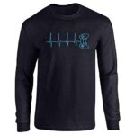 Pop Threads Gamer Heartbeat PS Video Game Controller Gift Long Sleeve Tee T-Shirt Black XL