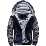 MACHLAB Men’s Pullover Winter Workout Fleece Hoodie Jackets Full Zip Wool Warm Thick Coats Dark Blue#63 2XL
