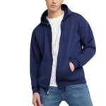 Hanes Men’s Full-Zip Eco-Smart Hoodie, Navy, X-Large