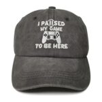 ZKFE I Paused My Game to Be Here Hat for Kids, Video Game Gifts for Gamer, Black Party Hat for Child Toddler, Youth Baseball Cap