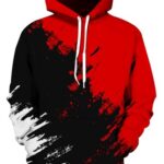 SANKILL Graphic Hoodie for Men 3D Novelty Pullover Sweatshirts Xmas Gifts for Teen Boys Ideas Black Red Galaxy Fashion Hoodies