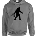 The Goozler SASQUATCH BIGFOOT WITH BEER funny party – Mens Hoodie, S, Charcoal