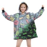 KIVEE Wearable Blanket Hoodie Kids Gaming Sweatshirt Blanket with Giant Pocket Glow in the Dark Gamer Hooded Blanket 6-10 Year Old Girl Boy Birthday Gamer…