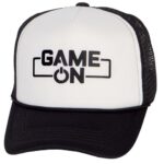 TOP HEADWEAR Game On Trucker Hat – Gamer Power On Snapback Cap, Black/White