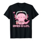 Gamesolotl Axolotl Video Games Kawaii Anime Gamer Boys Girls T-Shirt