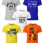 BROOKLYN VERTICAL 5-Pack Video Gamer Short Sleeve Crew Neck Boys T-Shirt with Chest Print | Soft Cotton Sizes 6-30