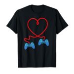 Video Gamer Valentines Day With Controllers Heart For Gamer T-Shirt