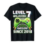 7th Birthday Boy Level 7 Gamer 7 Year Video Game Party T-Shirt