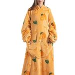 Capecage Oversized Blanket Hoodie Extra Long Womens Blanket Hoodie Long Big Blanket Hoodie Wearable Blanket Hoodie Puppy (Orange)