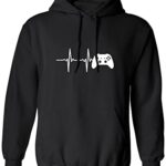 zerogravitee Heartbeat of a Gamer 2 Adult Hooded Sweatshirt in Black – X-Large