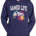 BROOKLYN VERTICAL Boys Video Gamer Hoodie Gaming Print Pullover with Pockets Fleece S-XL