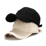 Quanhaigou 2 Pack Unisex Baseball Cap,Dad Golf Hats,Adjustable Polo Hat for Men Women (Black + Beige)
