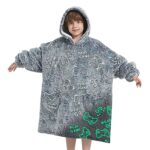Wearable Blanket Hoodie for Kids Oversized Sherpa Blanket Hoodie for Kids Boys Girls Teens 6-13YR,Glow in The Dark Game Controller