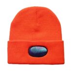 BTC Video Game Amung Us Impostor Fashion Trend Classic Winter Warm Knit Hat Beanie Cap for Children Adults Adolescents Cap (Visor, Orange)